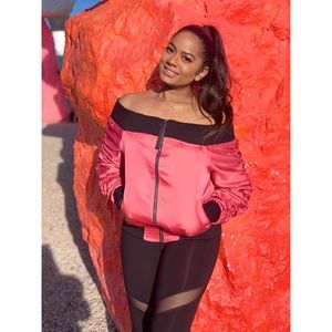 Project RUNWAY Black and Pink Bomber Jacket